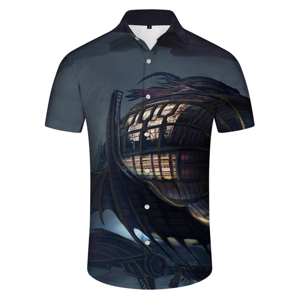 
Nordic Abstract Viking Ship Print Men's Shirt Casual Short Sleeve Button-Up Beach Tropical Shirt Fashion Summer
                