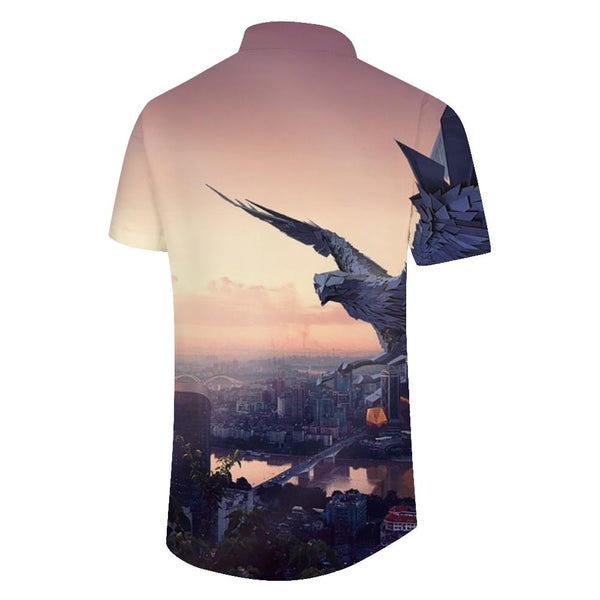 
Snake Eagle Close Up Face Hawaiian Shirt Mens Casual Short Sleeve Button Down Dress Shirt Lapel Tie Pocket
                