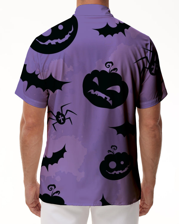 
Hawaiian Shirt Mens Casual Short Sleeve Halloween Beach Tropical Summer Casual Button Shirt Short Sleeve Purple
                