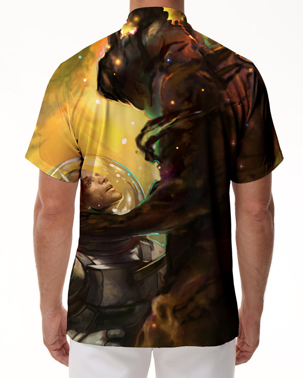 
Fantasy Earth Astronaut Tropical Digital Printing Four Seasons Leisure Hawaiian Summer Beach Shirt Short Sleeve Top Men's Shirt Button Shirt Seaside Beach Wear
                