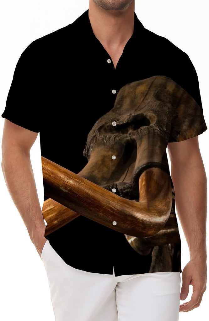 Extinct Animals Men's Summer Casual Shirt Loose Fit Fashion Button-Down Beach Short Sleeve Shirt Hawaiian Top