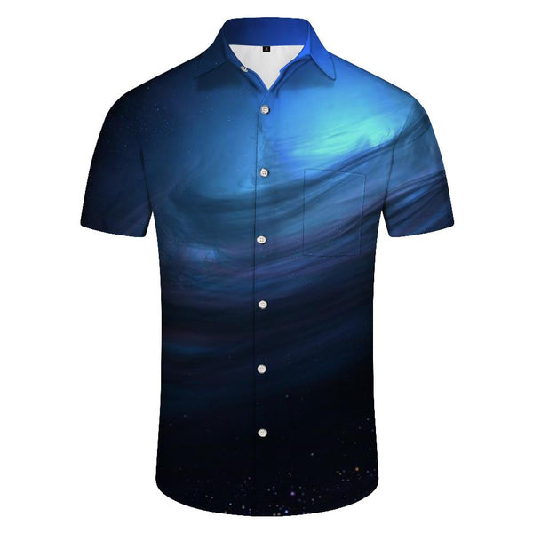 
Blue Star Ocean Hawaiian Button Print Beach Shirt Men's Casual Street Loose Clothes Summer Casual Comfort Shirt Lapel
                