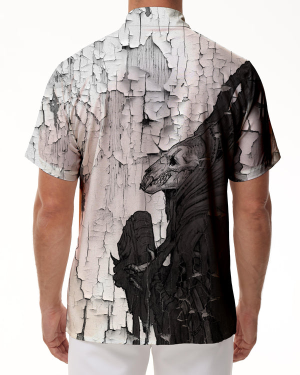 
Creative skull funny shirt short sleeve men's regular style casual Hawaiian holiday beach short sleeve shirt ocean
                