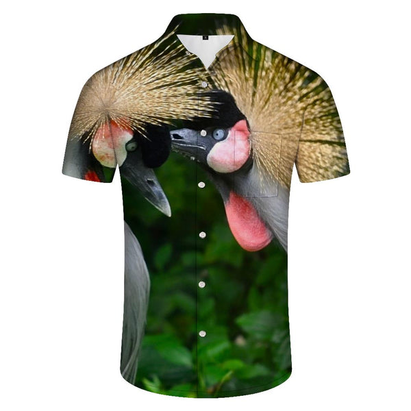 
Men's casual short-sleeved comfortable breathable fashionable daily travel short-sleeved shirt Hawaiian four seasons tropical short-sleeved shirt animal
                