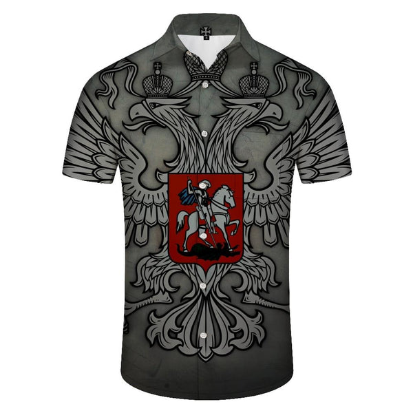 
Gray 3D Printed Button Beach Russian Flag Men's Loose Short Sleeve Shirt Shirt Casual Shirt Short Sleeve Hawaii
                
