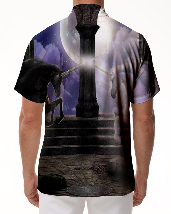 
Unicornrn Magic Design Hawaiian Shirt Men's Casual Short Sleeve Top Button-up Regular Fit Shirt Four Seasons
                