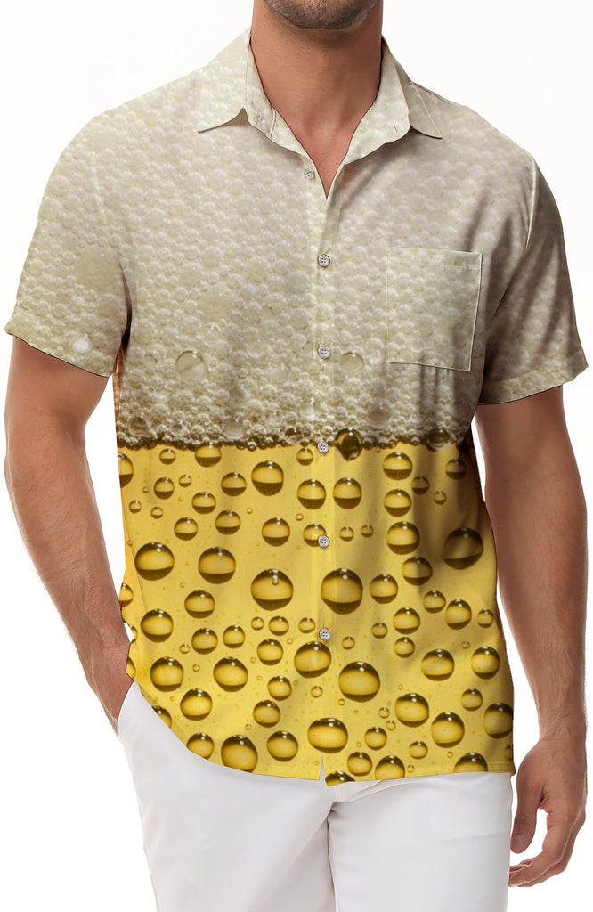 Oktoberfest Munich Mens Hawaiian Shirt Men's Loose Short Sleeve Button Down Casual Beachwear Beach Shirt Fun Party Outfit