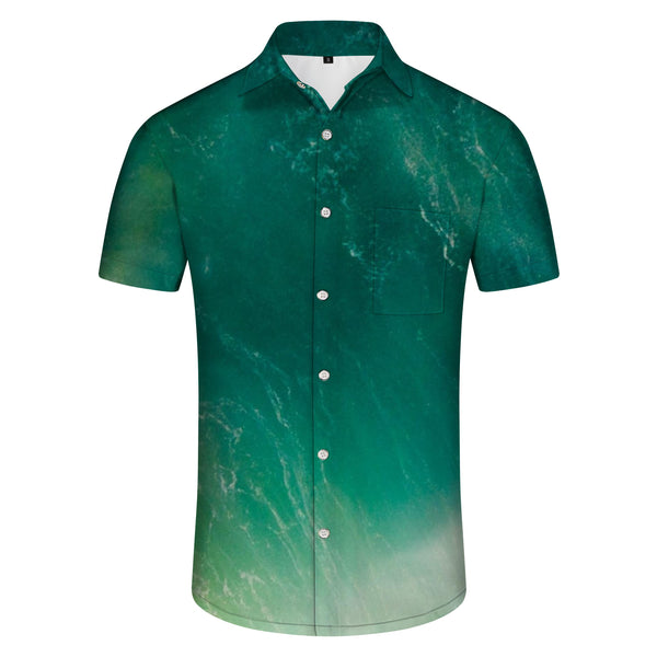 
Men's Casual Lapel Shirt Button Gradient Short Sleeve Shirt Fashion Clothing
                