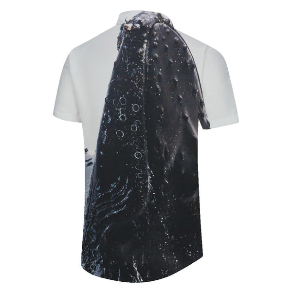 
Huge Black Whale Mens Casual Loose Black Animal Hawaiian Button Down Lapel Short Sleeve Shirt Pocket
                