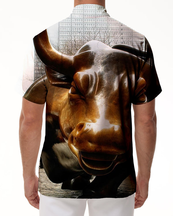
Elegant Bullhead Men's Short Sleeve Shirt Casual Button Shirt Tops Summer Light Beach Shirt
                