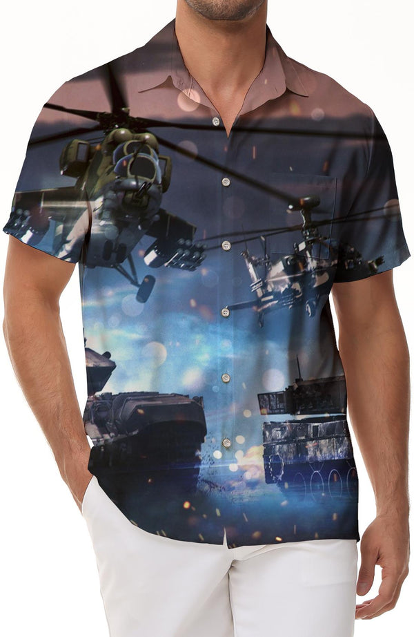 Vintage Hawaiian Surf Shirt Mens Fashion Summer Short Beach Travel Classic Style