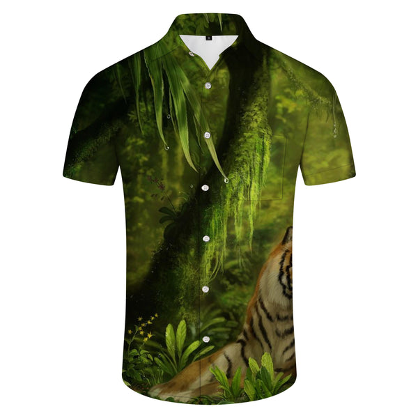 
Fashion Brand Men's Shirt Hawaii Nature Forest Tree Print Tops Casual Beach Shirts Men's Clothing
                