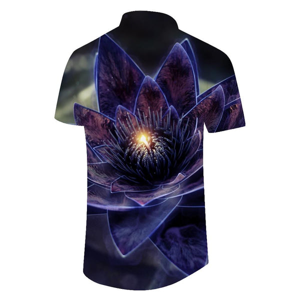 
Abstract Art Neon Flowers Men's Short Sleeve Shirt Casual Button Shirt Summer Tops with Pockets
                