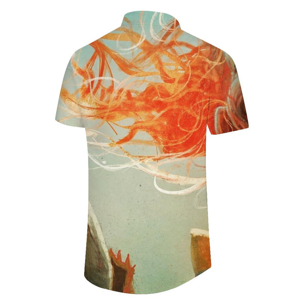 
Design colorful Hawaiian pattern lapel men's short sleeve button-down shirt casual beach vacation shirt print aesthetic
                
