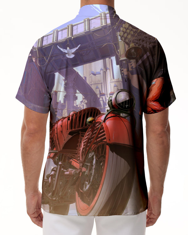 
Summer Men's Lapel Hawaiian Shirt Digital Printing Casual Fashion Short Sleeve Retro Funny Shirt Leisure Vacation
                
