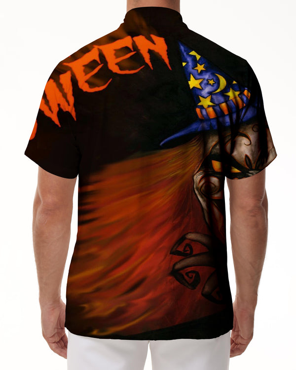 
Evil Halloween pattern print men's short sleeve shirt Hawaiian fashion lapel men's tops casual men's shirt new style
                