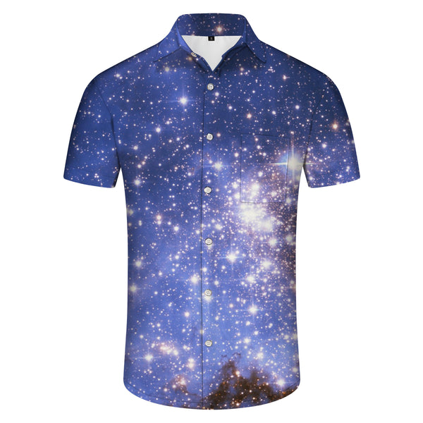 
Men's shirt short sleeve starry sky galaxy universe pattern Hawaiian shirt printed shirt summer lapel shirt beach shirt top casual
                