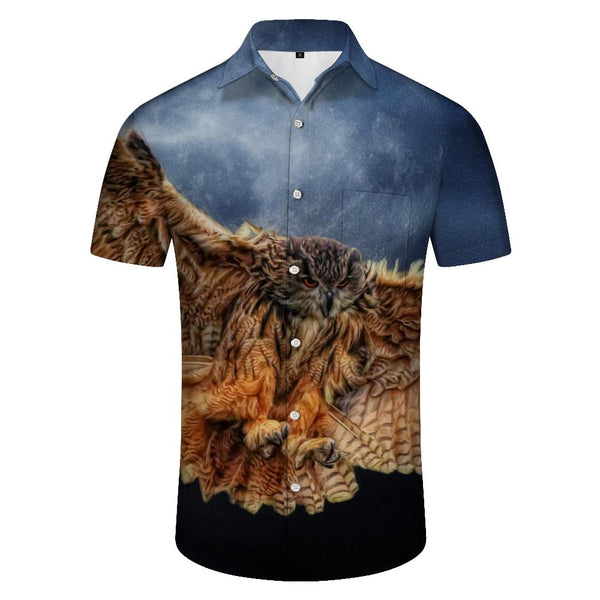 
Regular Fit Owl Beliefs Men's Printed Short Sleeve Casual Business Button Down Shirt Tropical
                