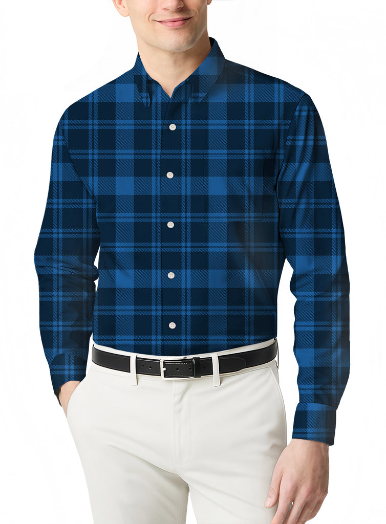 Men's Casual Classic Slim Fit Plaid Long Sleeve Flannel Shirt