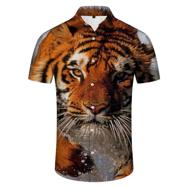 
Cartoon Tiger Hawaiian Shirt for Men, Unisex Summer Beach Casual Short Sleeve Button Down Shirts
                
