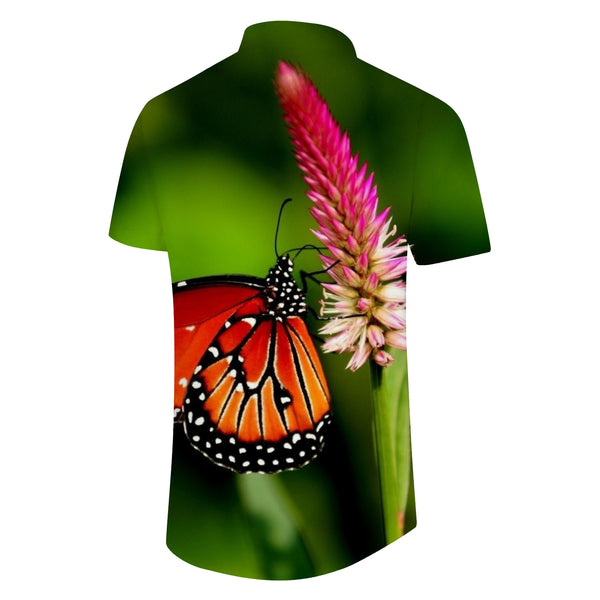
Tiger butterfly stamen pocket tropical short sleeve shirt button top men's casual daily travel beach travel shirt
                