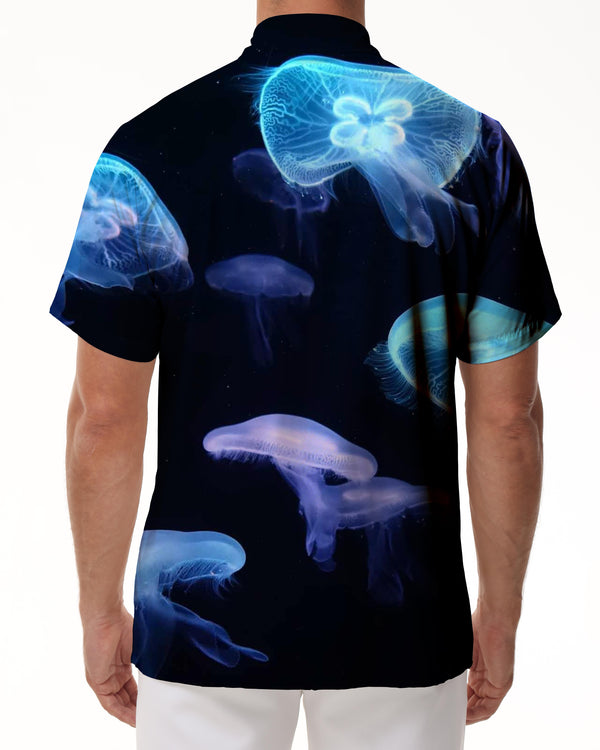 
Colorful Luminous Jellyfish Tropical Digital Print Hawaiian Button Lapel Pocket Men's Casual Daily Vacation Seaside Beach Shirt Short Sleeve
                