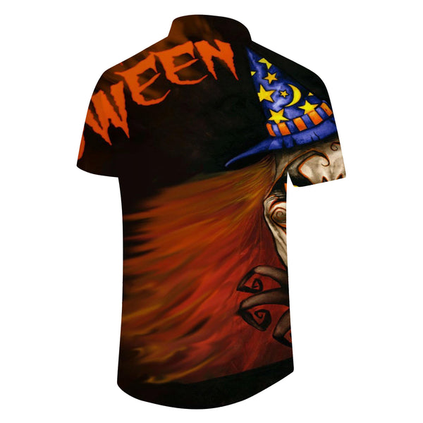 
Evil Halloween pattern print men's short sleeve shirt Hawaiian fashion lapel men's tops casual men's shirt new style
                