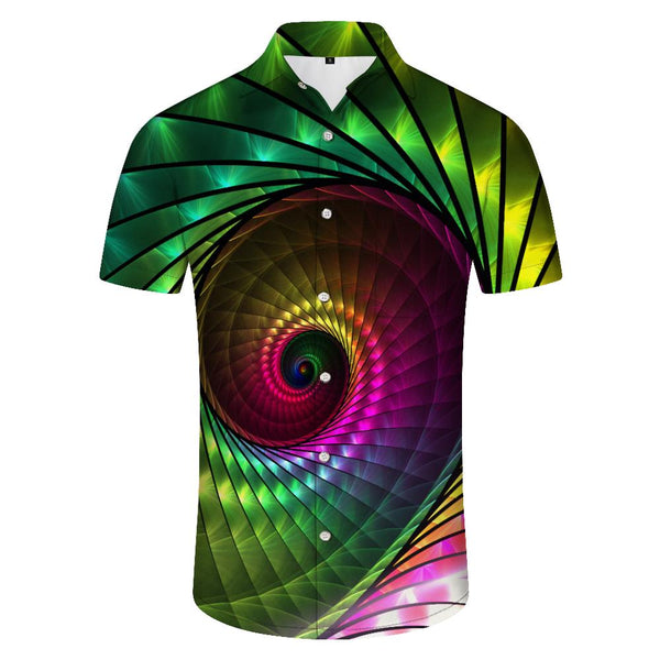 
Geometric Snail Shape Short Sleeve Shirt Men's Casual Loose Short Sleeve Shirt Hawaiian Shirt Summer 3D Printed Short Sleeve Button Summer Tropical Shirt
                