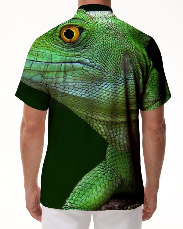 
Reptile Lizard Print Beach Holiday Men's Casual Button Shirt Short Sleeve Summer Beach Shirt Tropical Rainforest
                