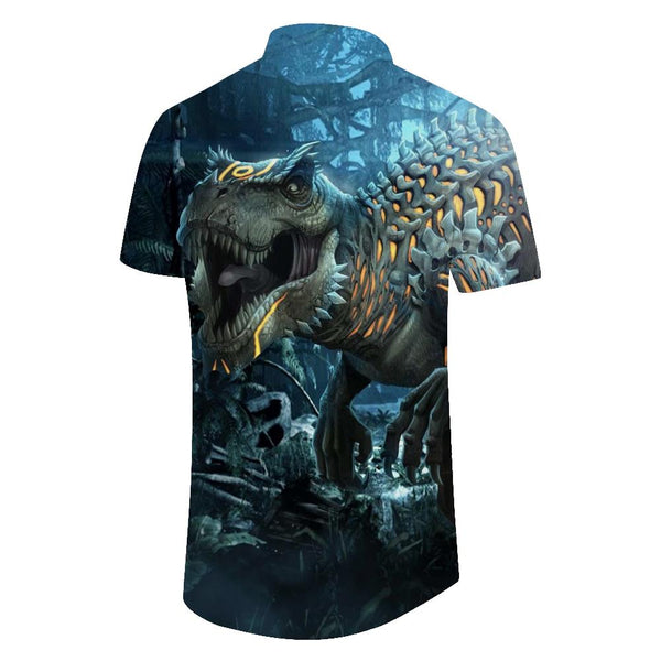 
Abstract Ferocious Dinosaur Extinct Animal Men's Casual Button Shirt Short Sleeve Top Summer Hawaiian Button Pocket Short Sleeve Shirt Lapel
                