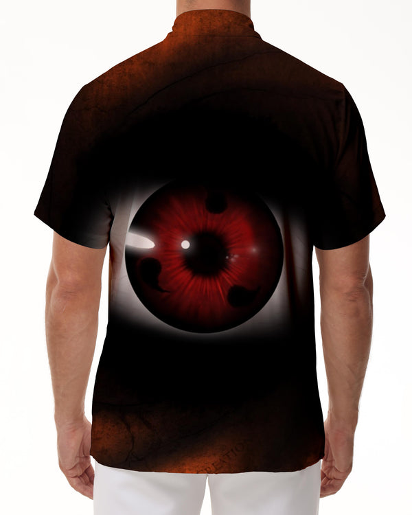 
Hell Demon Eyes Cool Shirt Short Sleeve Summer Casual Button Shirt Men's Hawaiian Short Sleeve Beach Shirt
                