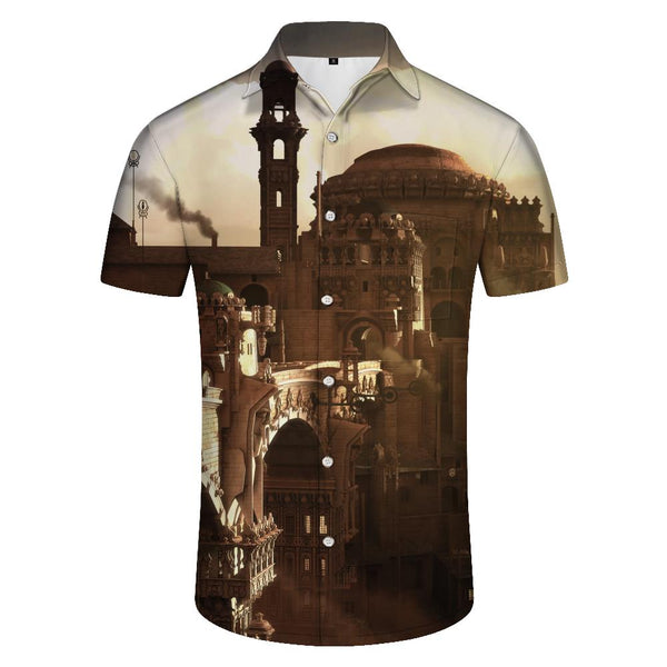 
Desert Retro Style Fashionable Breathable Men's Short Sleeve Button Down Hawaiian Pocket Lapel Short Sleeve Shirt Button Down
                