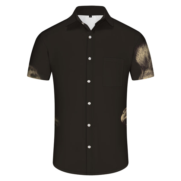 
Button-down short-sleeved men's shirts, button-down men's casual shirts, men's beach, summer vacation, Hawaii
                