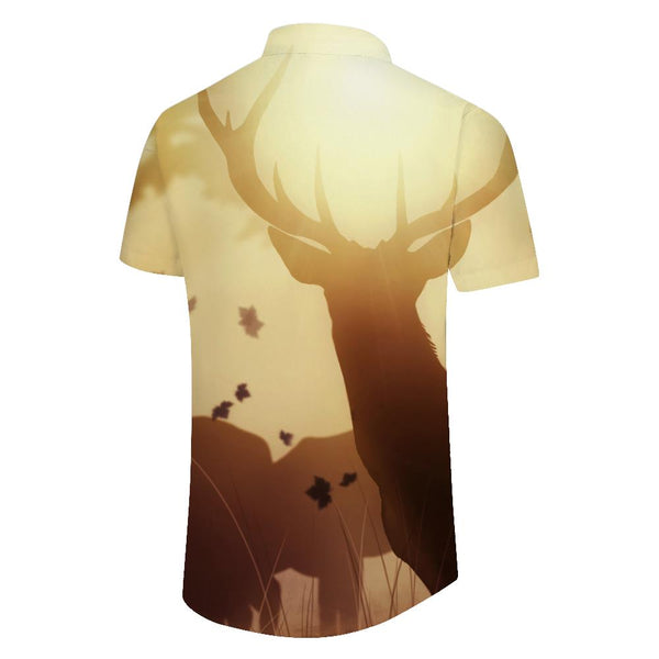 
Deer Elk Hunting Mens Casual Button Down Short Sleeve Hawaiian Shirt Beach Top
                