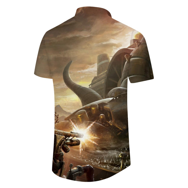 
Cool shooting game breathable short-sleeved Hawaiian shirt men's fun Hawaiian ocean vacation beach tops
                
