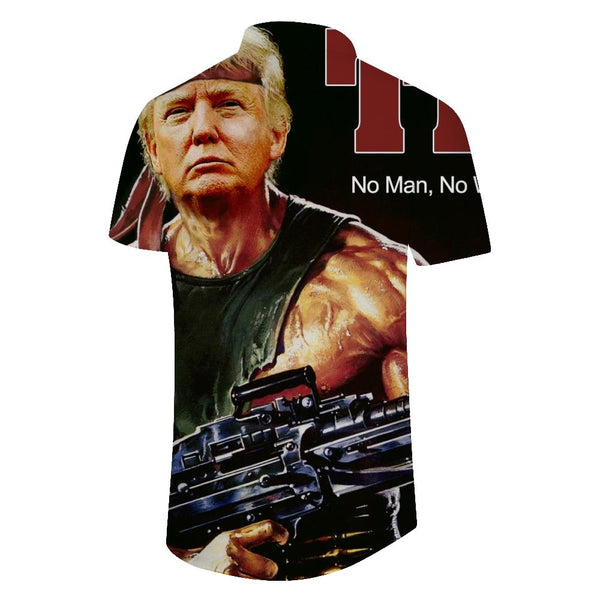 
Trump muscle hand holding 98k US President tropical four seasons Hawaii short-sleeved shirt casual style daily travel short-sleeved shirt seaside
                