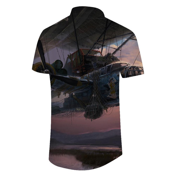 
Sky High Airplane Hawaiian Button Lapel Men's Casual Shirt Short Sleeve Daily Party Beach Swimwear
                