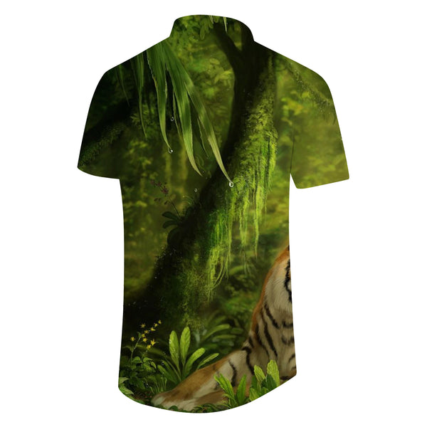 
Fashion Brand Men's Shirt Hawaii Nature Forest Tree Print Tops Casual Beach Shirts Men's Clothing
                