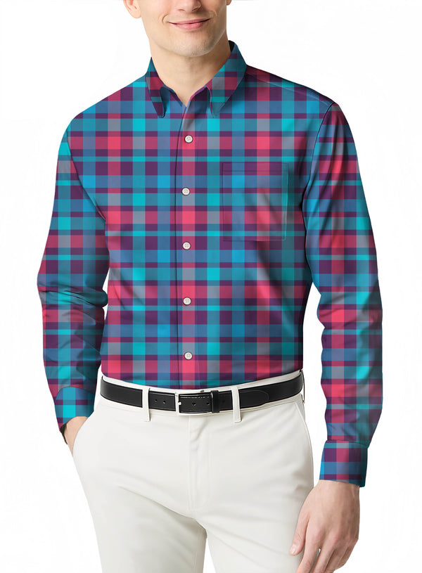 Classic Men's Flannel Plaid Shirt in a Slim Fit