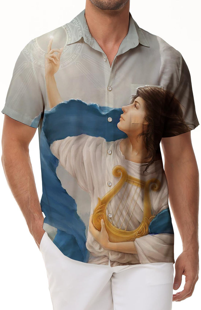 Shangtian Shengshi Meiyan casual style shirt digital printing men's short-sleeved shirt casual fashion summer comfortable and breathable