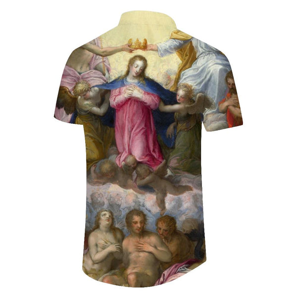 
Angel Digital Print Men's Pattern Print Short Sleeve Lapel Button Shirt Personalized Beach Shirt Casual Tops
                