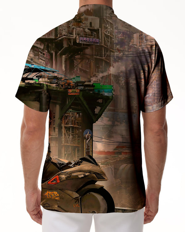 
Men's Short Sleeve Retro Fashion Fun Trend Short Sleeve Shirt Lapel Beach Style Casual Shirt
                