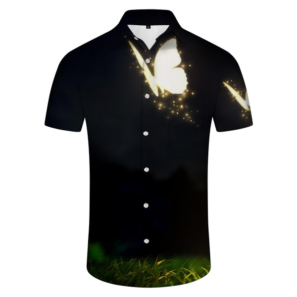 
Butterfly Print Men's Fashion Hawaiian Shirt Short Sleeve Lightweight Button-Down Party Camping Top Beach
                