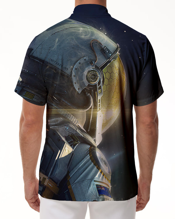
Fantasy cool clothing print pattern astronaut with rain forest four seasons summer trend short-sleeved shirt top men's casual loose daily street outdoor fishing short-sleeved shirt tropical
                