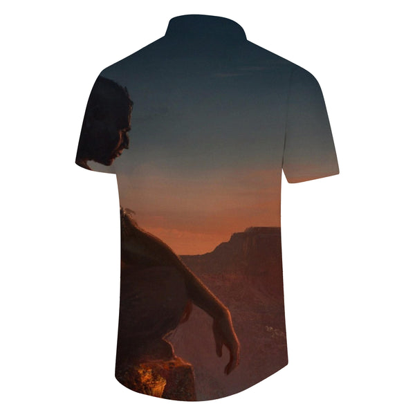 
Desert Sunset Mens Street Regular Fit Short Sleeve Casual Tropical Hawaiian Business Button
                