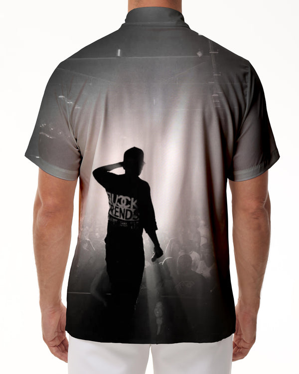 
Atmosphere rap cool casual daily street short-sleeved shirt Hawaiian tropical summer button-down pocket lapel shirt
                