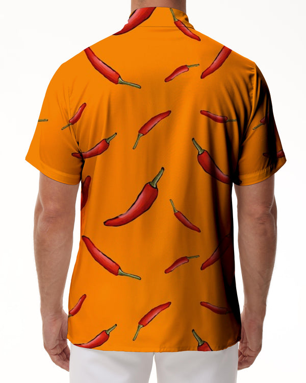 
Pepper button-down lapel men's Hawaiian shirt for daily travel, seaside vacation and party short-sleeved shirt
                