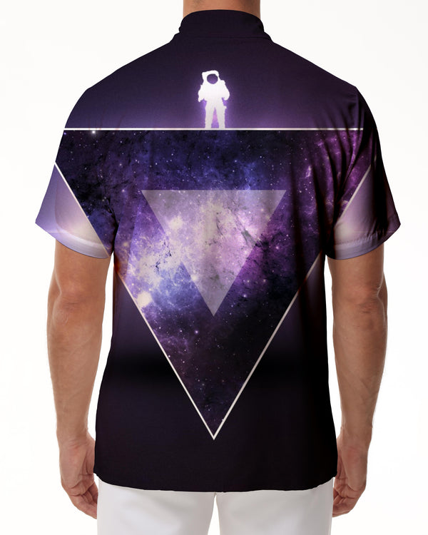 
Men's Hawaiian Shirt Cosmic Purple Aurora Galaxy Short Sleeve Casual Tropical Beach Shirt Suitable for Holiday Parties
                