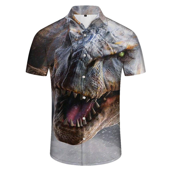 
Thunder Dinosaur Men's Loose Casual Short Sleeve Button Breathable Comfortable Hawaiian Short Sleeve Shirt Summer Tops
                