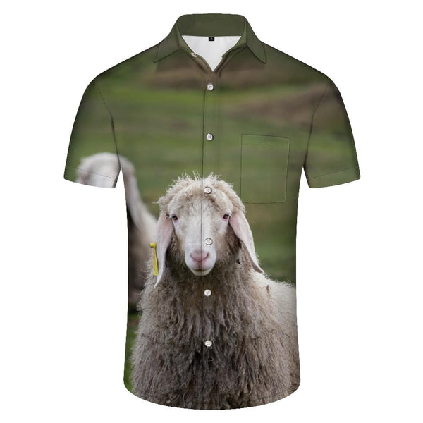 
Skinny Sheep Trend Comfortable Breathable Short Sleeve Button Hawaiian Shirt Summer Leisure Beach Lined Short Sleeve
                